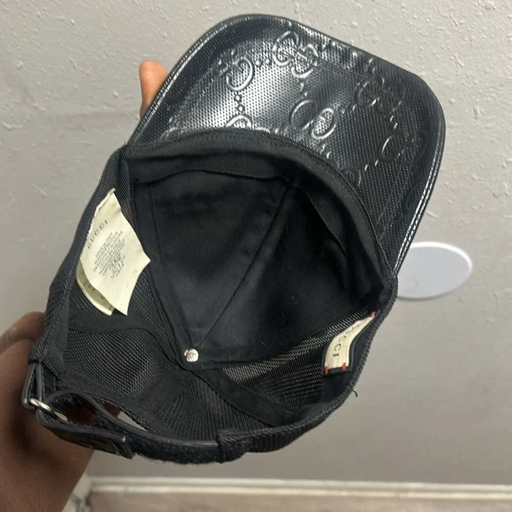 Gucci Black Embossed Cap - Picture 3 of 4